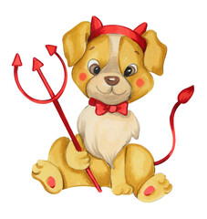 Cute animals in halloween costume