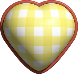 aesthetic cute 3D colorful checkers heart shape decoration