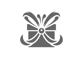 Gift box with huge bow vector illustration