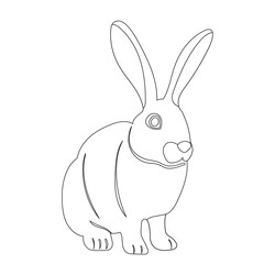 rabbit sketch ,outline icon isolated