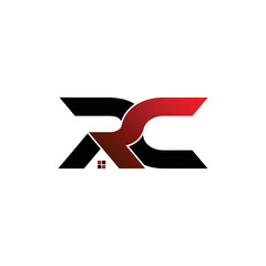 Letter RC simple logo design vector