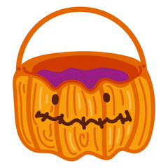 Single hand drawn candy for halloween. Vector illustration clipart in cozy style. Cute element for greeting cards, posters, stickers and seasonal design. Isolated on white background.