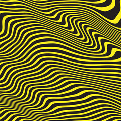 Black and yellow line wave background