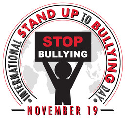 International stand up to bullying day poster design - obrazy, fototapety, plakaty