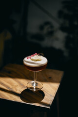 A close up shot of a glass mocktail