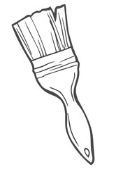 Paint Brush Icon Line Art Illustration