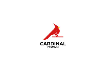 Flat cardinal bird logo design vector illustration idea