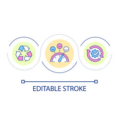 Open to changes loop concept icon. Agility and innovations strategy. Business development abstract idea thin line illustration. Isolated outline drawing. Editable stroke. Arial font used