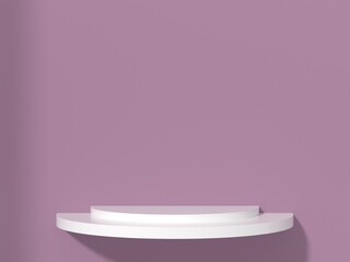 3d shape shelf podium products display minimal mockup 3d render. color trend minimal studio, clean background podium shape octagon. stand show cosmetic product. Stage showcase on pedestal podium.
