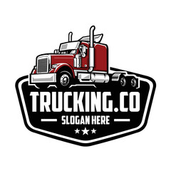 Trucking company logo emblem badge vector isolated