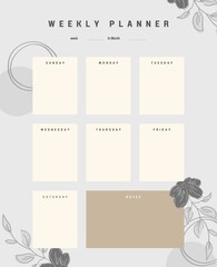 planner template for one week.

