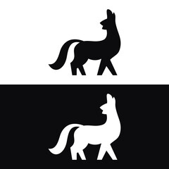 Silhouette style wolf logo illustration vector