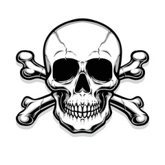 crossing bones skull vector logo