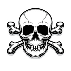 crossing bones skull vector logo