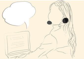 technical girl solve problem with chat