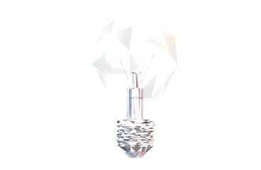 3d Light bulb idea concept top view