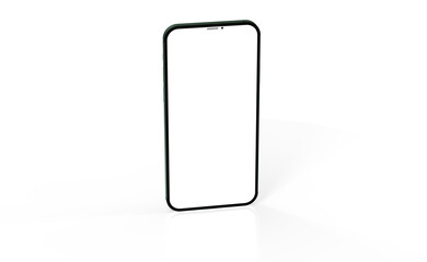 Modern glass smartphone hanging over the table
