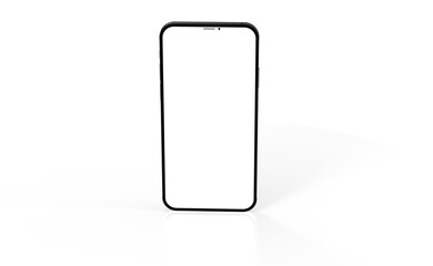 3d smartphone with blank screen isolated