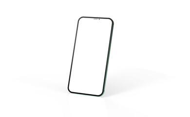 Modern glass smartphone hanging over the table