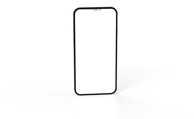 3d smartphone with blank screen isolated