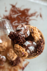 Delicious homemade cookies. Baked pastry, sugar dessert