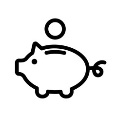 Icono de alcancía. Ahorrar dinero. ilustraciones vectoriales - obrazy, fototapety, plakaty