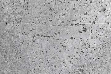Grungy gray concrete wall, close up, front view texture