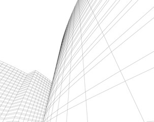 Fototapeta premium Abstract architecture vector 3d illustration