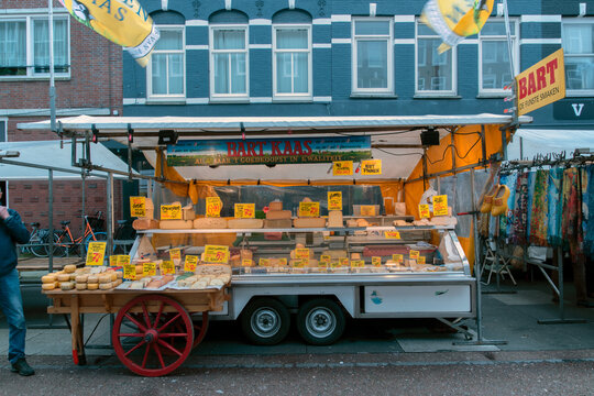 Cheese Stand At The Albert Cuyp Market At Amsterdam The Netherlands 2019