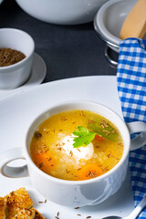 Delicious Old Polish caraway soup with cream