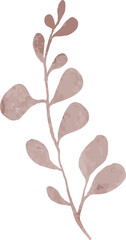 Watercolor leaf branch