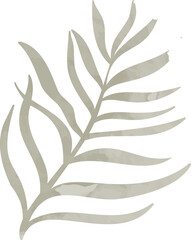 Watercolor leaf branch