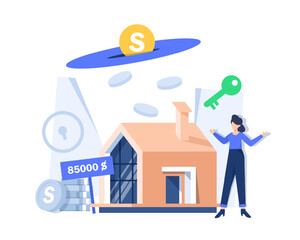 invest in real estate,make money in property,flat design icon vector illustration