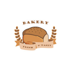 Bread and bakery logo label vector design concept