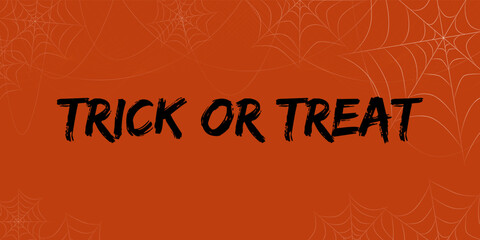 Halloween banner with cobwebs. illustrations for holiday cards, backgrounds, designs, invitations and banners. Vector illustration. Halloween template. Trick or treat