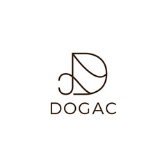 Initial D Line Monogram Logo Vector. Letter D Typography Icon. Initial K Luxury Alphabet. Modern, Elegant, Luxury Style for Company Brand Identity