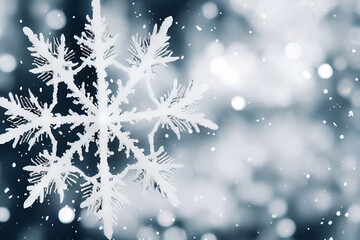 Fototapeta na wymiar Snowflakes closeup realistic shot