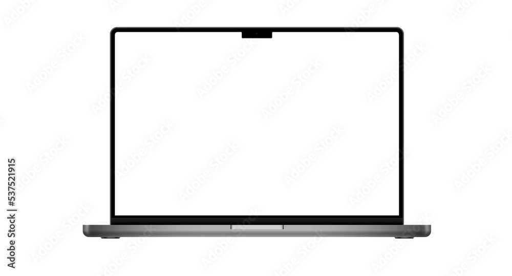 Poster laptop isolate blank screen display mockup