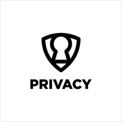 line art Privacy Logo vector