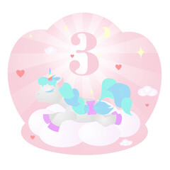 baby card with unicorn