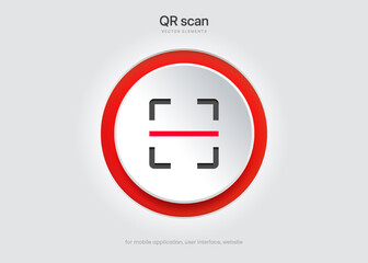 Scan QR code icon symbol sign. Digital scanning qr code template. QR code scan for smartphone. QR code for payment for mobile app, website, UI UX. Vector illustration. EPS 10.