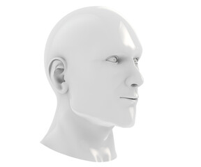 Abstract human head, 3d render, artificial intelligence concept.