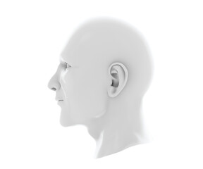 Abstract human head, 3d render, artificial intelligence concept.