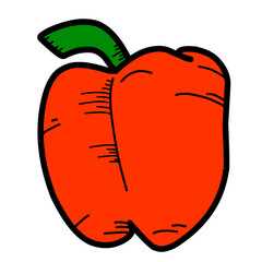 red and green peppers illustration
