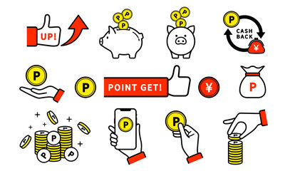 ポイント獲得のアイコンセット_Point Acquisition