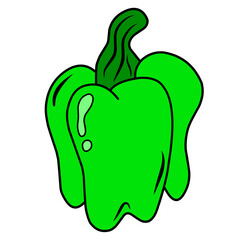red and green peppers illustration
