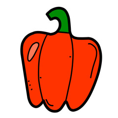 red and green peppers illustration