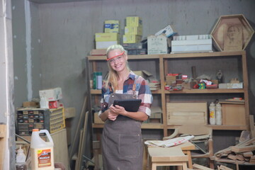woman craftswoman working in her workshop