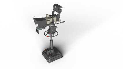 テレビ スタジオ カメラ ペデスタル 三脚 プロンプター ズームレンズ 影付き 透過影 半透明影 透過PNG