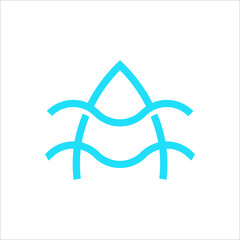 surfboard and waves logo design vector